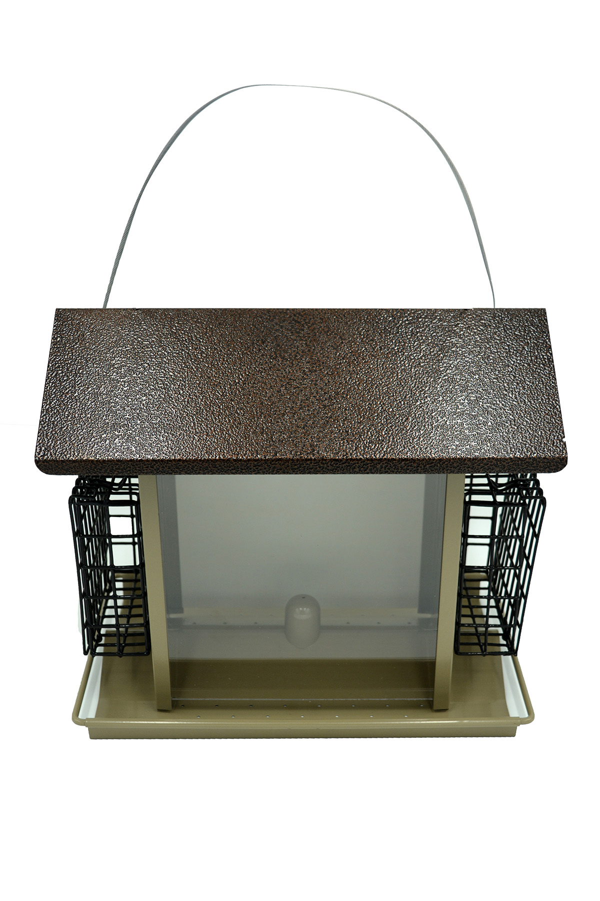 Large Bird Hopper Feeder Z38073 6.3 qt Capacity, 9.41 x 13-1/2 x 8.27 inches, Hammered Copper