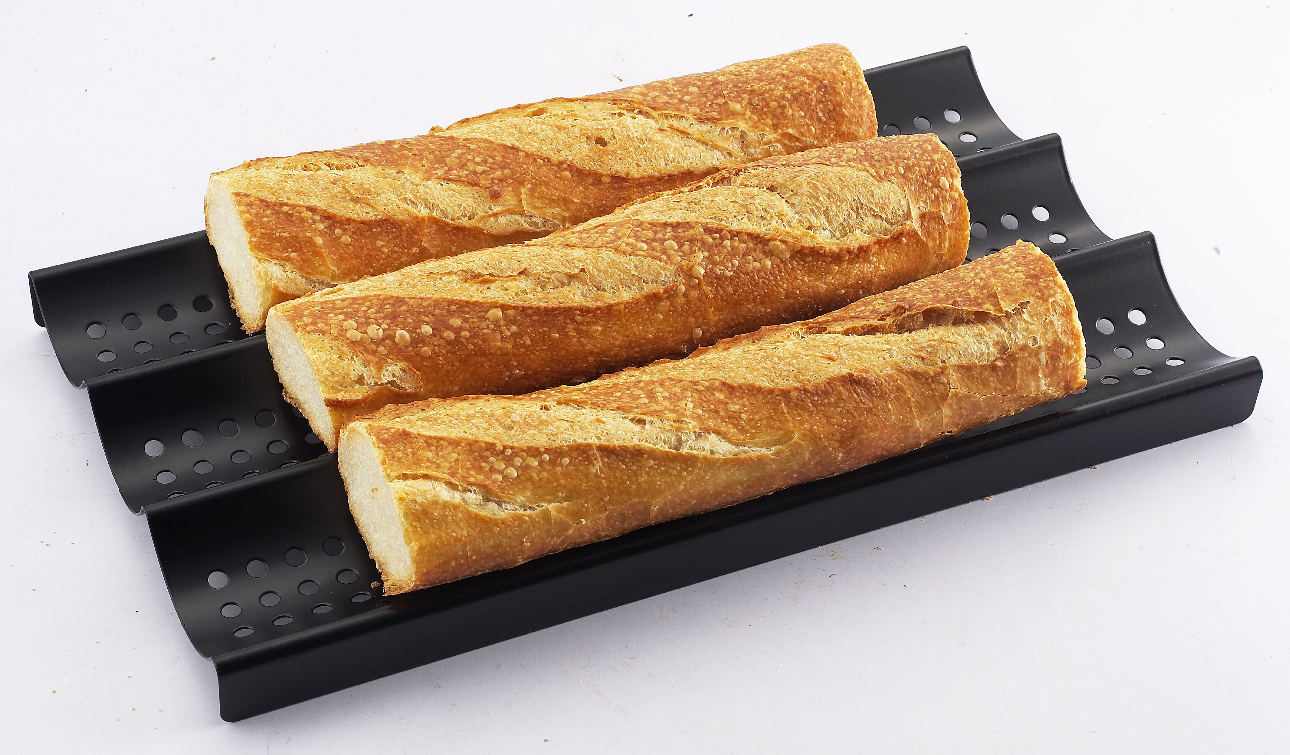 BBQ 870002 3-Loaf Perforated Baguette French Bread Pan, Nonstick, 16 by 9-Inches