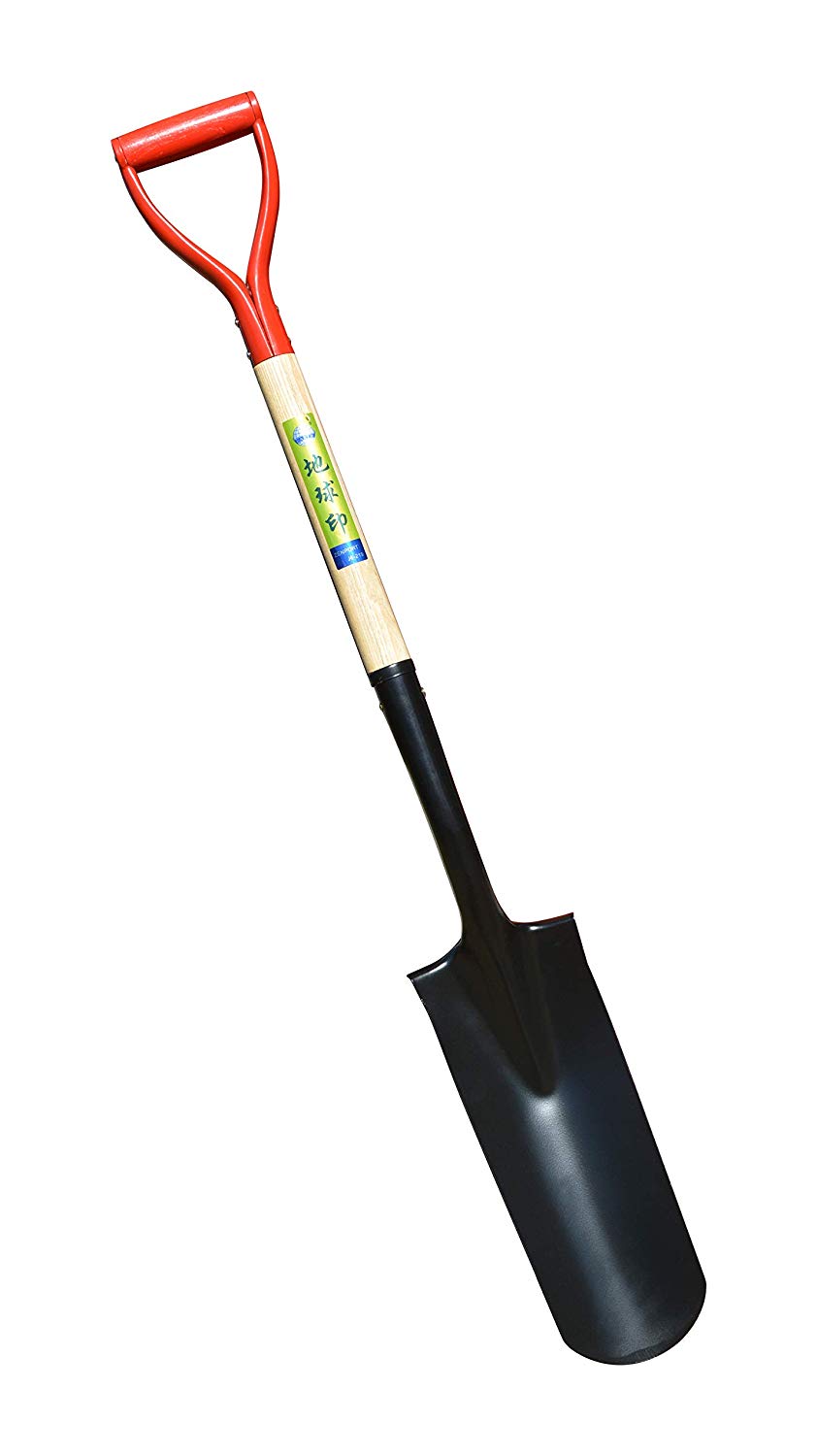 Zenport Irrigation Shovel J6-219 - 14.5-Inch Spade Blade and Wood Handle for Efficient Water Management and Gardening