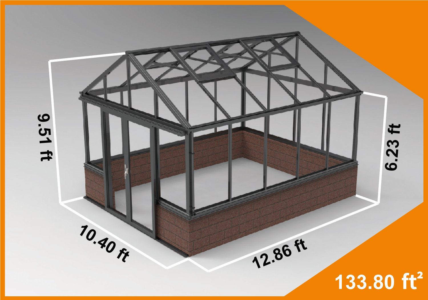 (image for) Zenport Villandry Sunroom SH10A1C, 135.5-SqFt, 12.9 X 10.5-Feet
