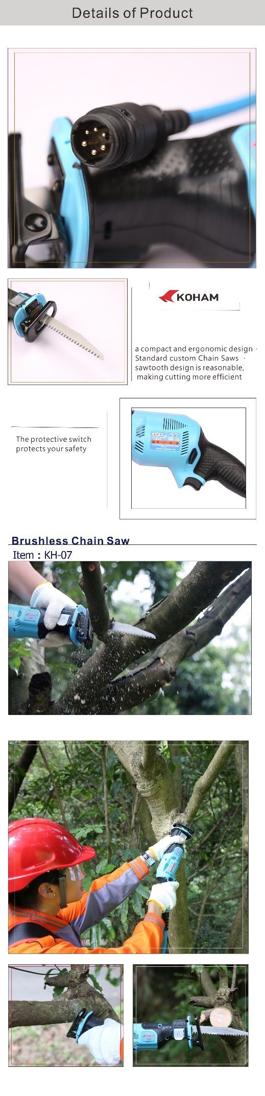 (image for) Zenport KOHAM Pruner KH-07 Battery Powered Electric Reciprocating Saw, 1.5 inch cut