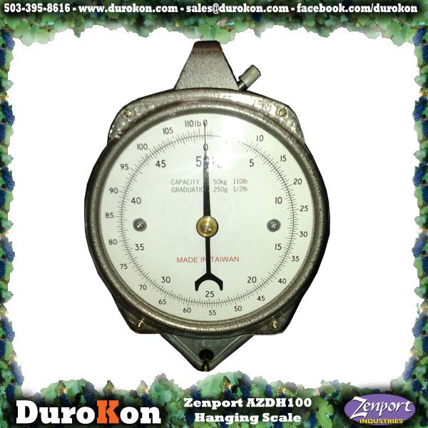 (image for) Zenport Accuzen Scale AZDH100 Mechanical Hanging Dial Scale, 100 Pound, For weighing fruits and vegetables