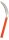 (image for) Zenport Sickle K208P Harvest Sickle, Orange Plastic Handle, Light Serration, 6.5-Inch Stainless Steel Blade