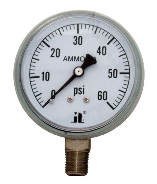 (image for) Zenport Zen-Tek Pressure Gauge APG60 Ammonia Gas Pressure Gauge, 0-60 Psi