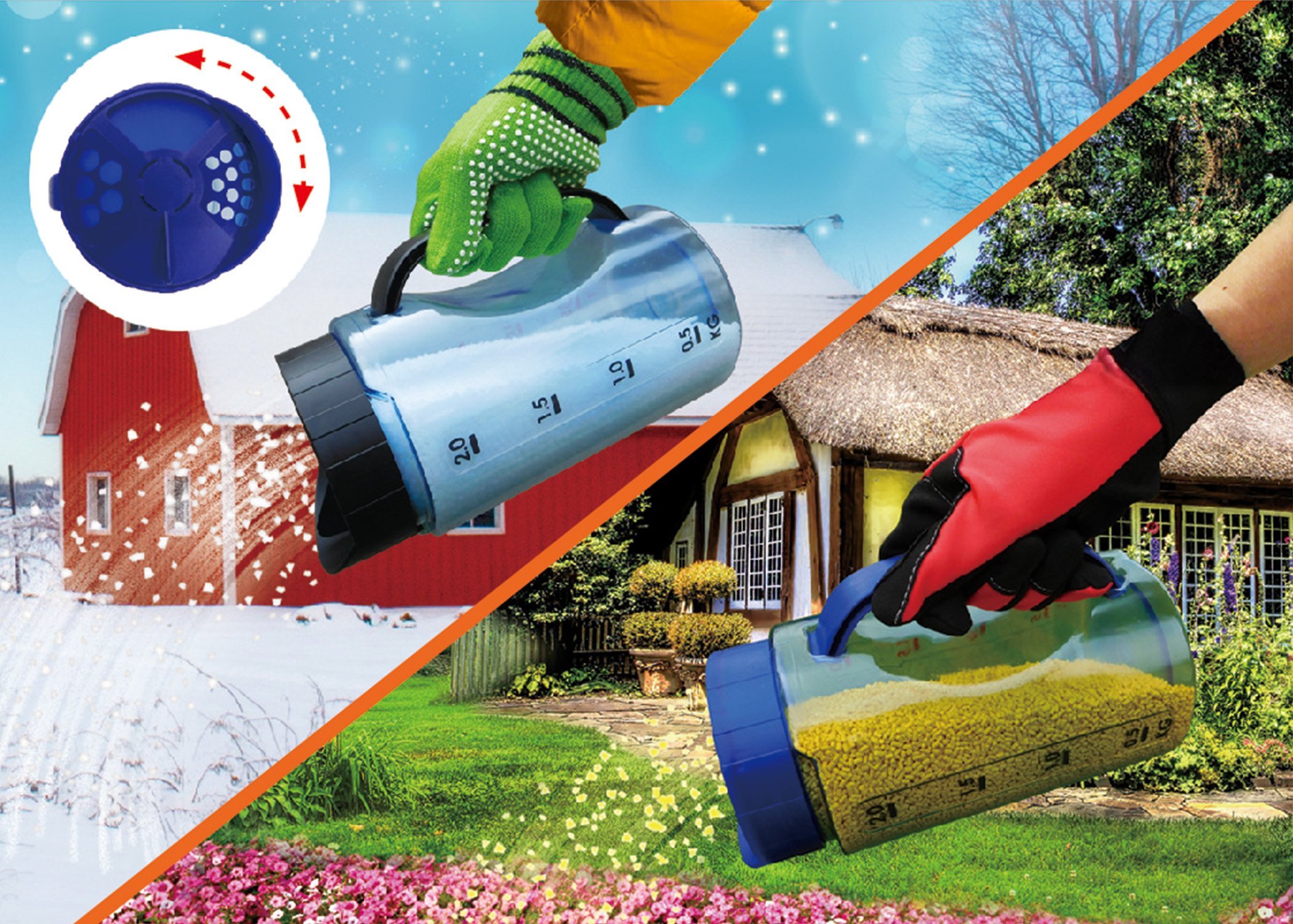 (image for) Zenport Garden Spreader S-205 for Salt, Seeds or Fertilizer