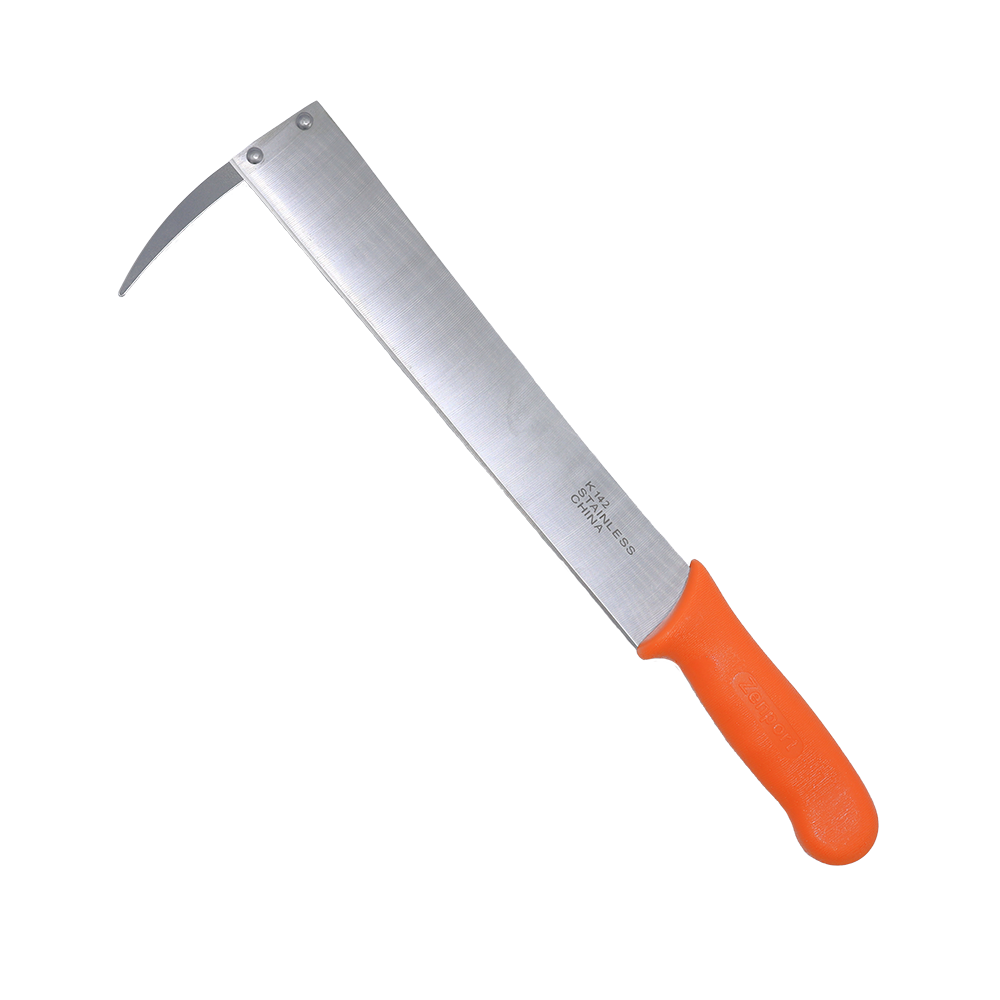 (image for) Zenport Beet Knife K142 Row Crop Harvest Knife with Hook, Onion/Beet/Corn, 11-Inch Heavy Duty Stainless Steel Blade