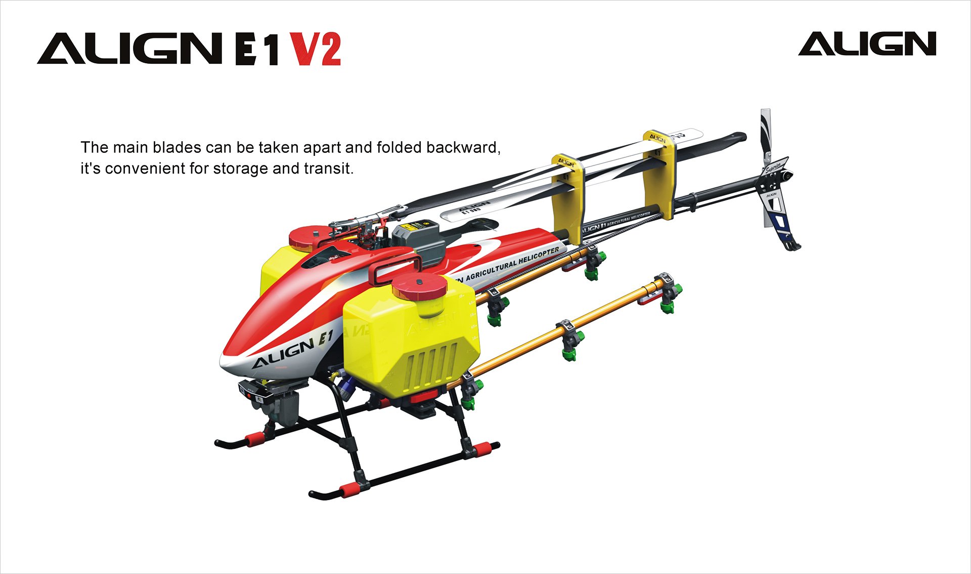 (image for) Zenport ALIGN E1 V2 Agricultural Helicopter Crop Spraying Drone Combo, Battery Powered, Two-Blade Rotor