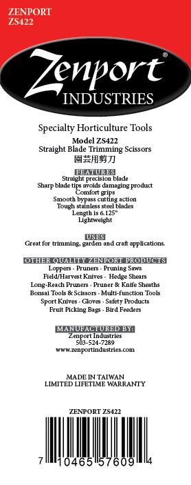 (image for) Zenport Scissors ZS422 Straight MasaMasa Trim Trimming Scissors, Stainless Steel, Orange Handle