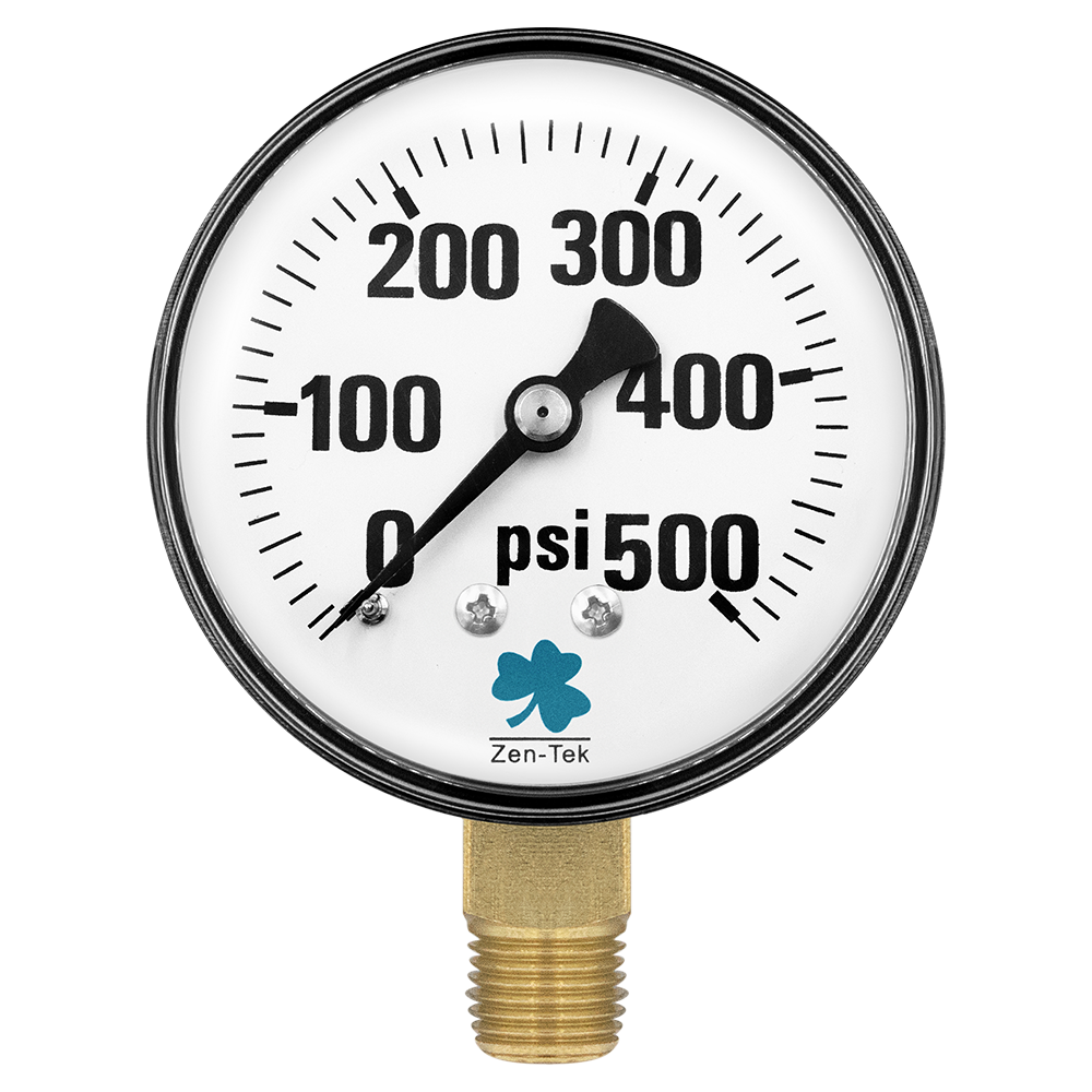 (image for) Zenport Zen-Tek Pressure Gauge DPG500 Dry Air Pressure Gauge, 0-500 Psi