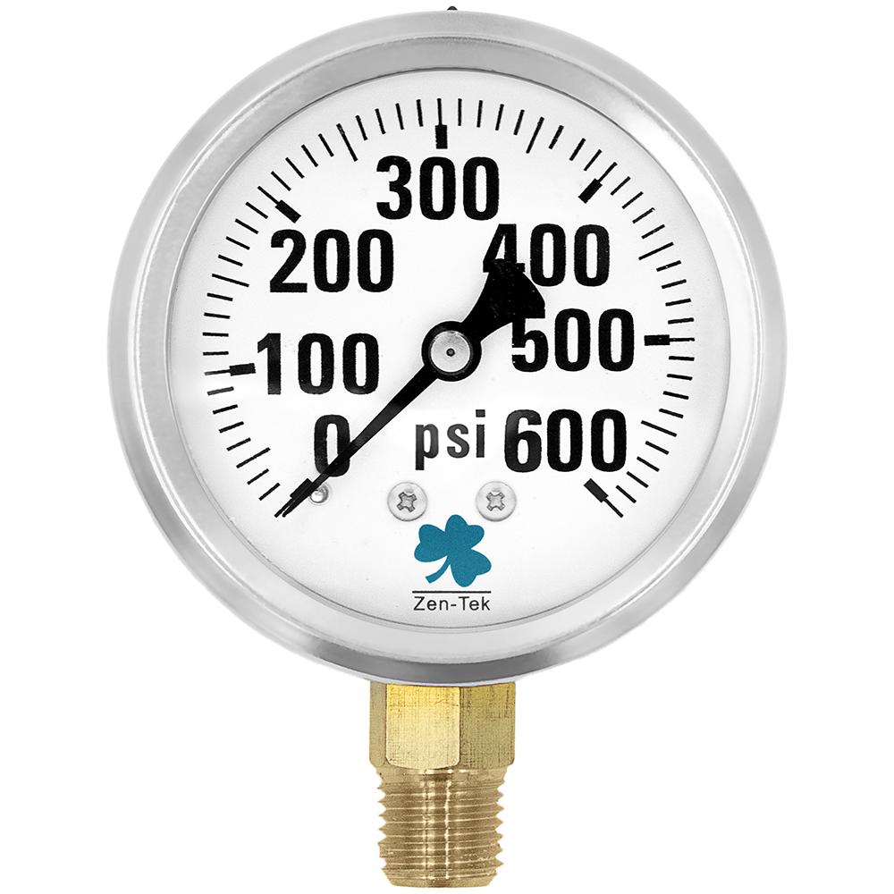 Zenport Zen-Tek Pressure Gauge LPG600 Liquid Glycerin Filled Pressure Gauge, 0-600 Psi (image for) Zenport Zen-Tek Pressure Gauge LPG600 Liquid Glycerin Filled Pressure Gauge, 0-600 Psi