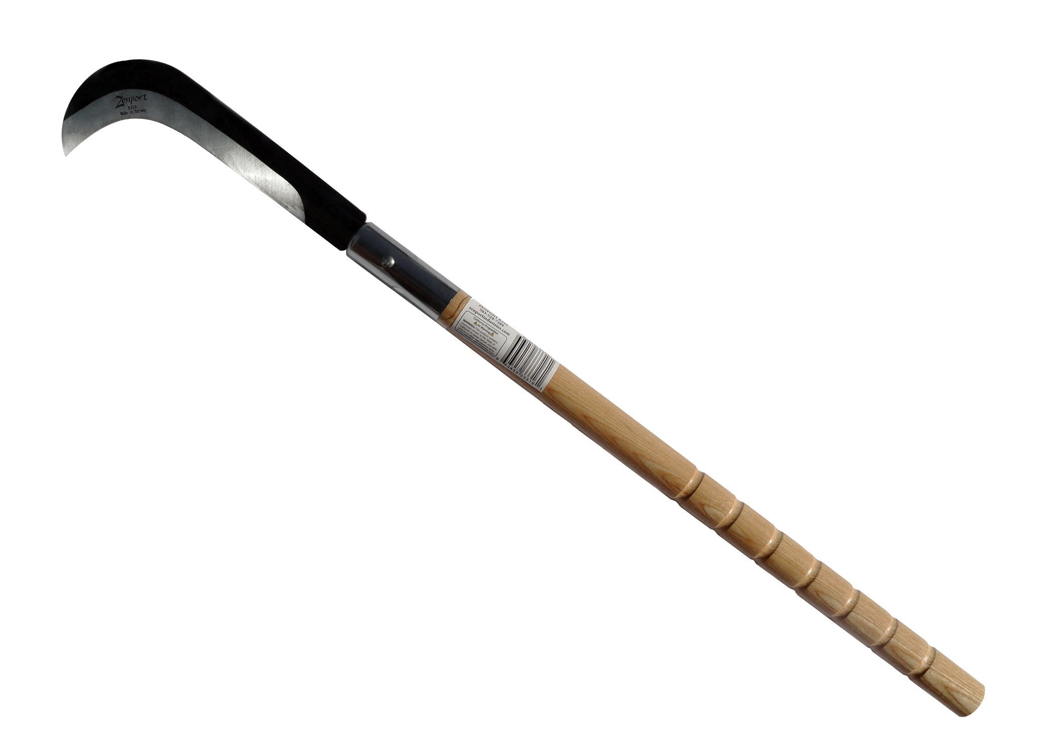 (image for) Zenport Sickle K318 Brush Clearing Sickle, 9-Inch SK5 Carbon Steel Hooked Blade, 21.5-Inch Wooden Handle