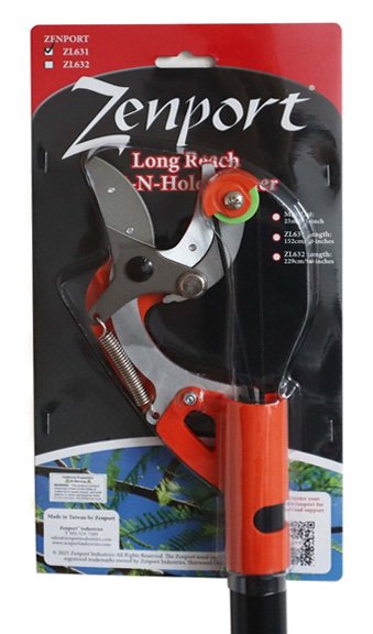 (image for) Zenport Pole Pruner ZL631 60-Inch, .5-Inch Cut, Cut-N-Hold, Pump-Action, Draw-Cord, For Pruning Fruit Trees