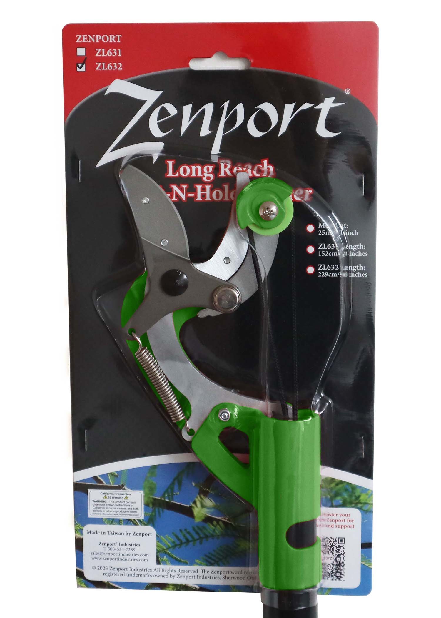 (image for) Zenport Pole Pruner ZL632 90-Inch, .5-Inch Cut, Cut-N-Hold, Pump-Action, Draw-Cord, For Pruning Fruit Trees