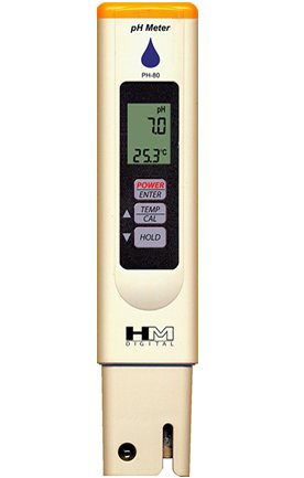 (image for) Zenport Hydro pH Tester Meter, PH-80 Measures pH, Temperature Testing, Water Resistant, Factory Calibrated