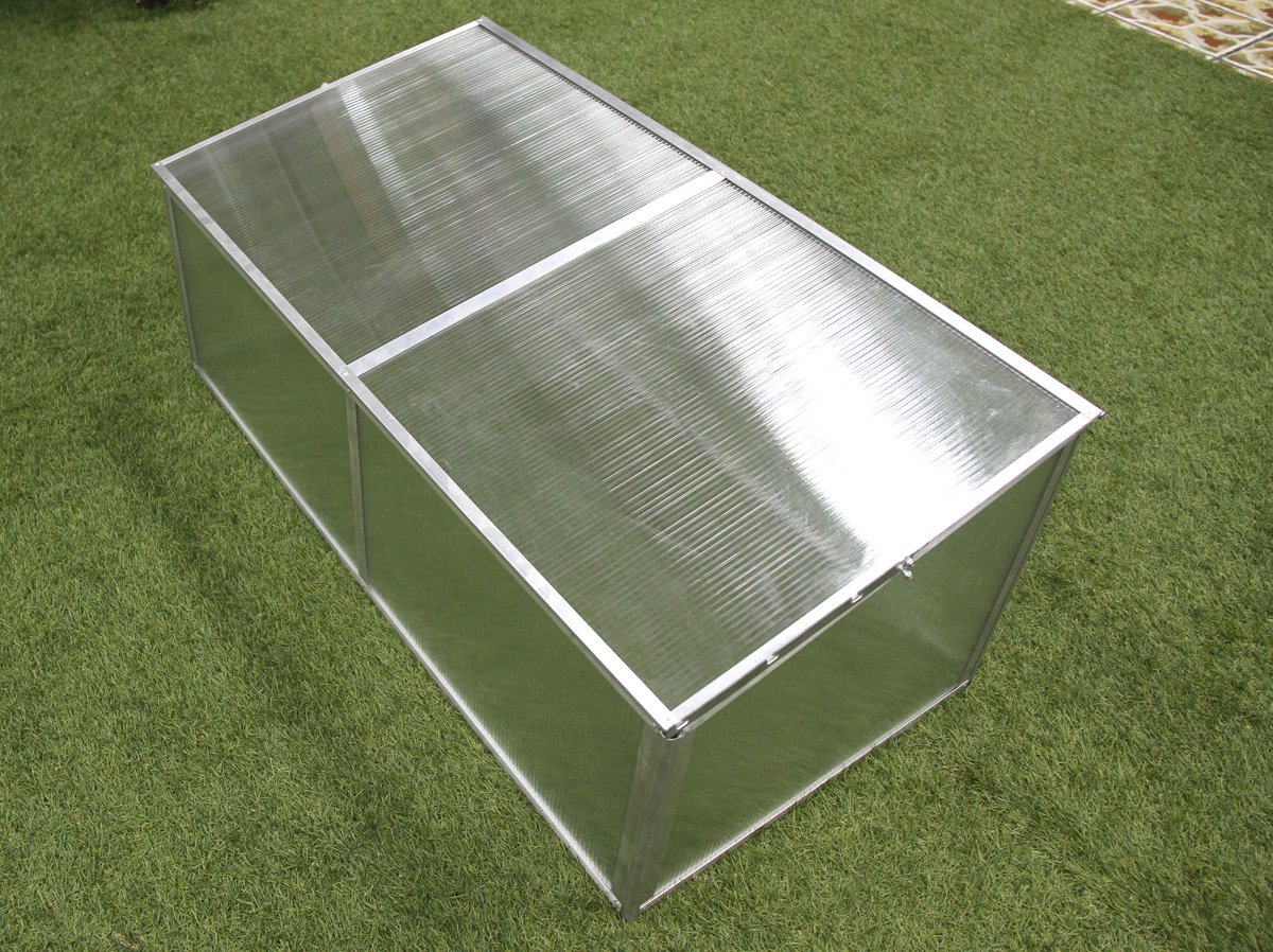 (image for) Zenport Mini Greenhouse SH7005-ZD Folding Aluminum Cold Frame Greenhouse, Foldable, 3.3 x 1.6 x 1.3-Feet