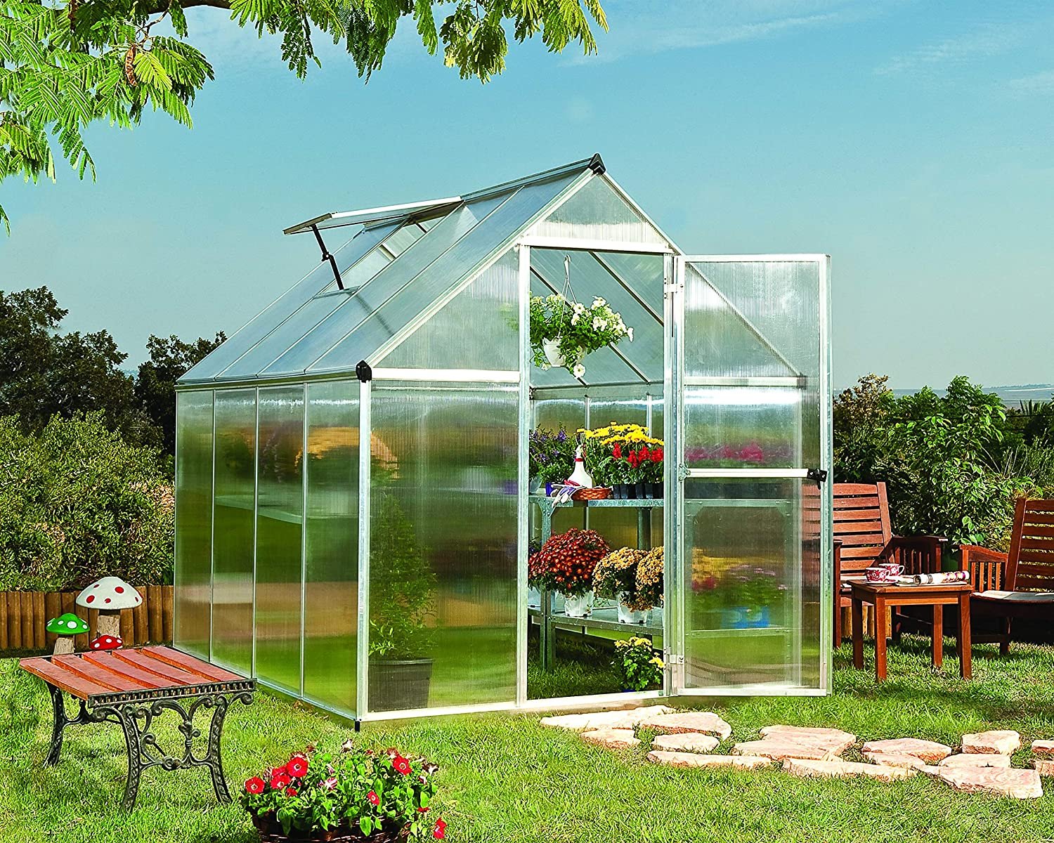 (image for) Zenport Walk-In Greenhouse SH7901 (L) 103 x (W) 78 x (H) 81 inch Aluminum Frame