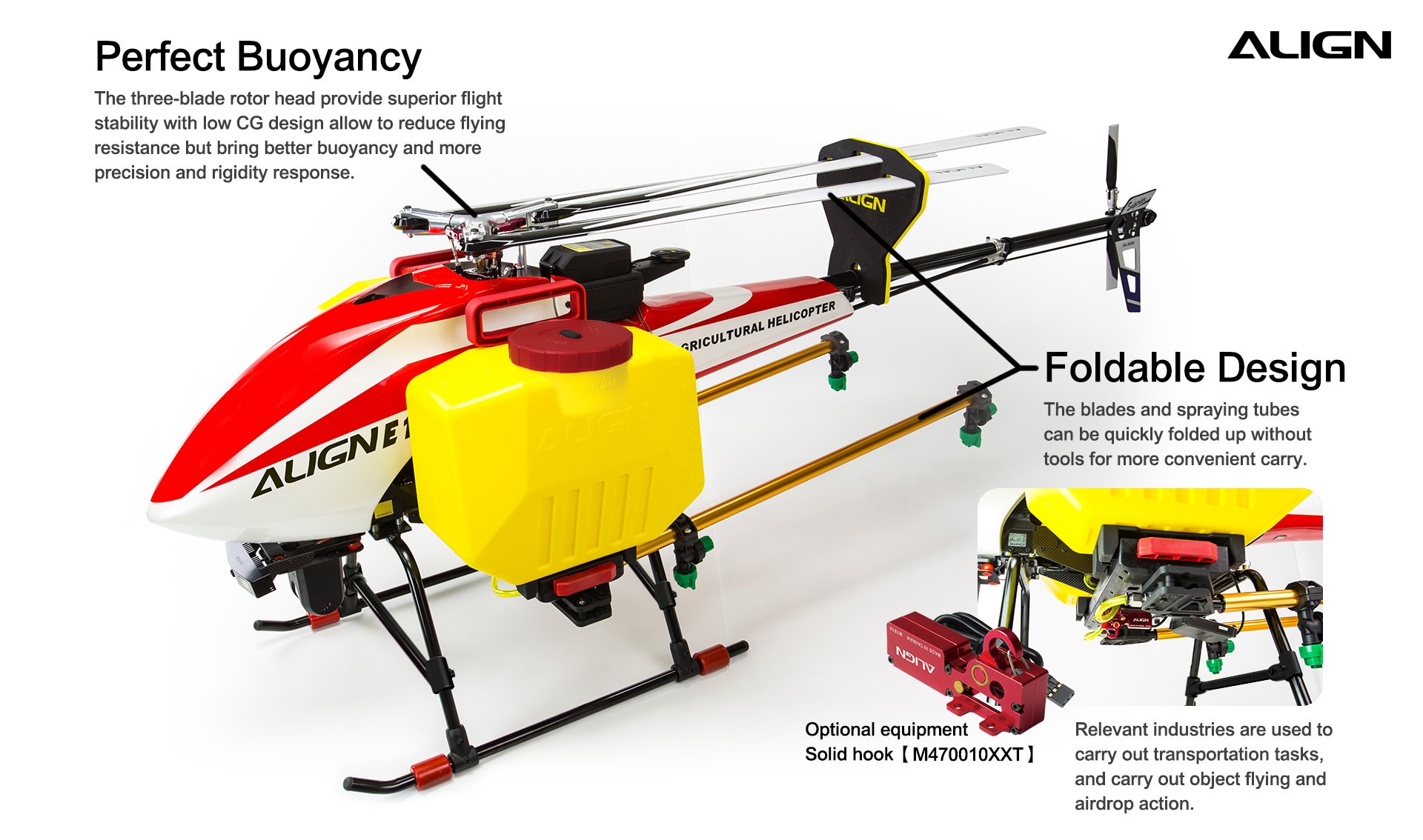(image for) Zenport ALIGN E1 V2 Agricultural Helicopter Crop Spraying Drone Combo, Battery Powered, Two-Blade Rotor