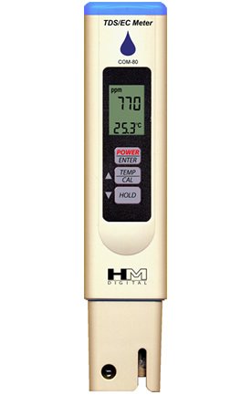 (image for) Zenport Hydro Quality Tester Meter COM80 Measures EC/TDS, Temperature Testing, Water Resistant, Factory Calibrated