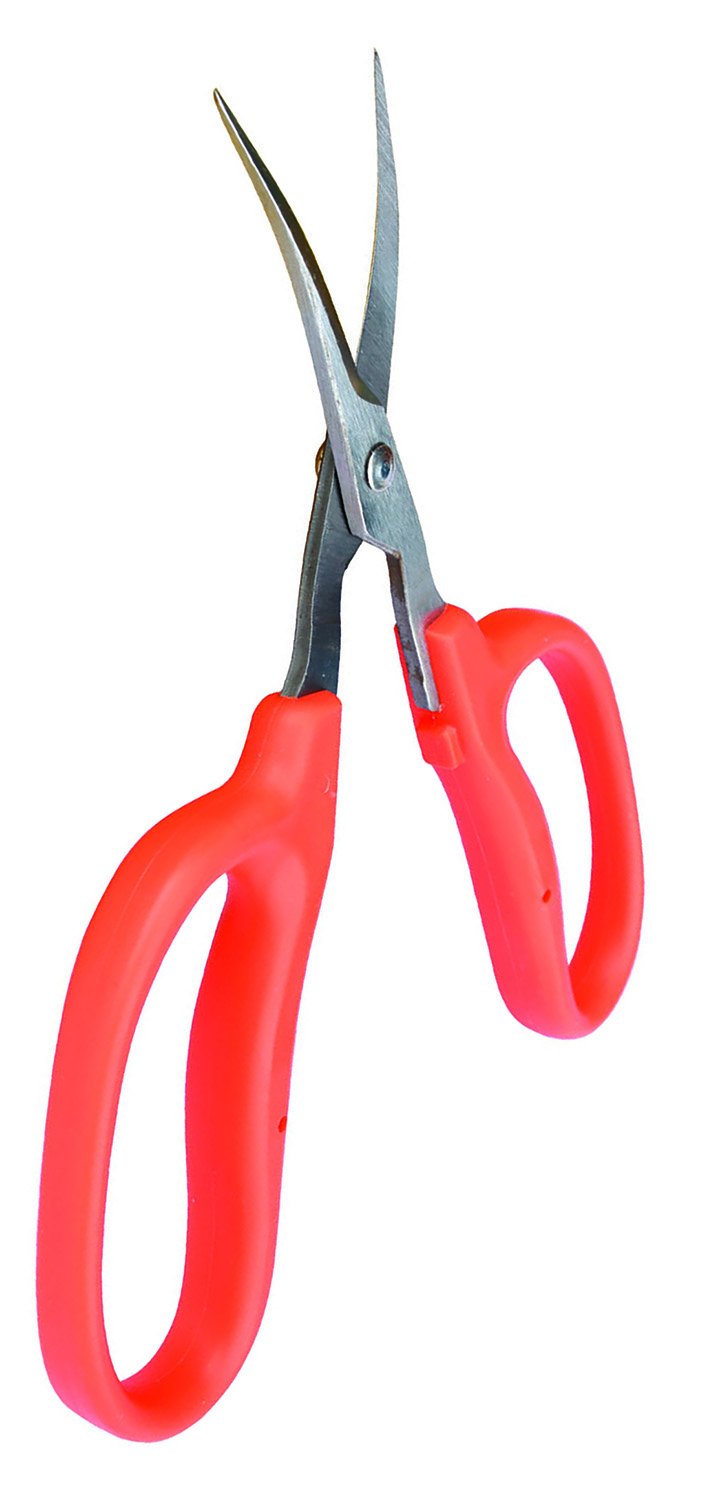 (image for) Zenport Scissors ZS420SR Sap Resistant Curved Fluorine Coated MasaMasa Trim Trimming Scissors, Orange Handle