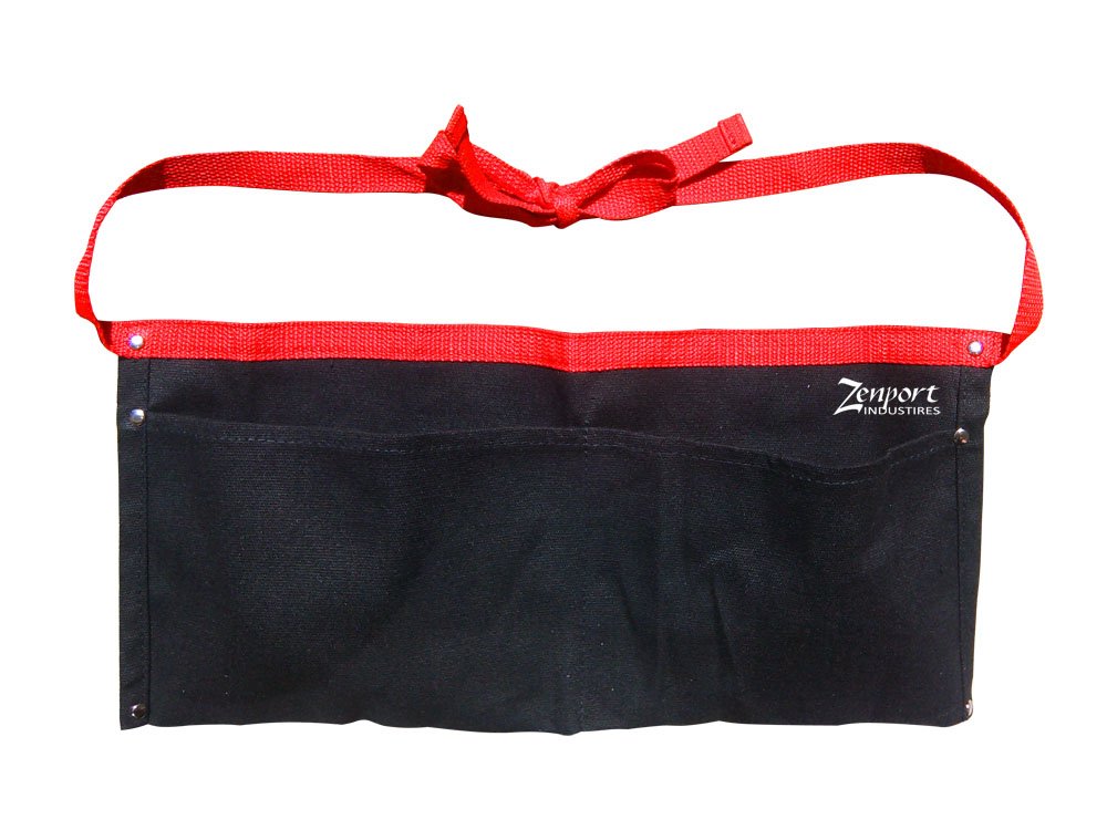 (image for) Zenport Apron AG4030 Heavy Duty Black Canvas Double Pocket Apron, 17 x 8 1/4-Inches