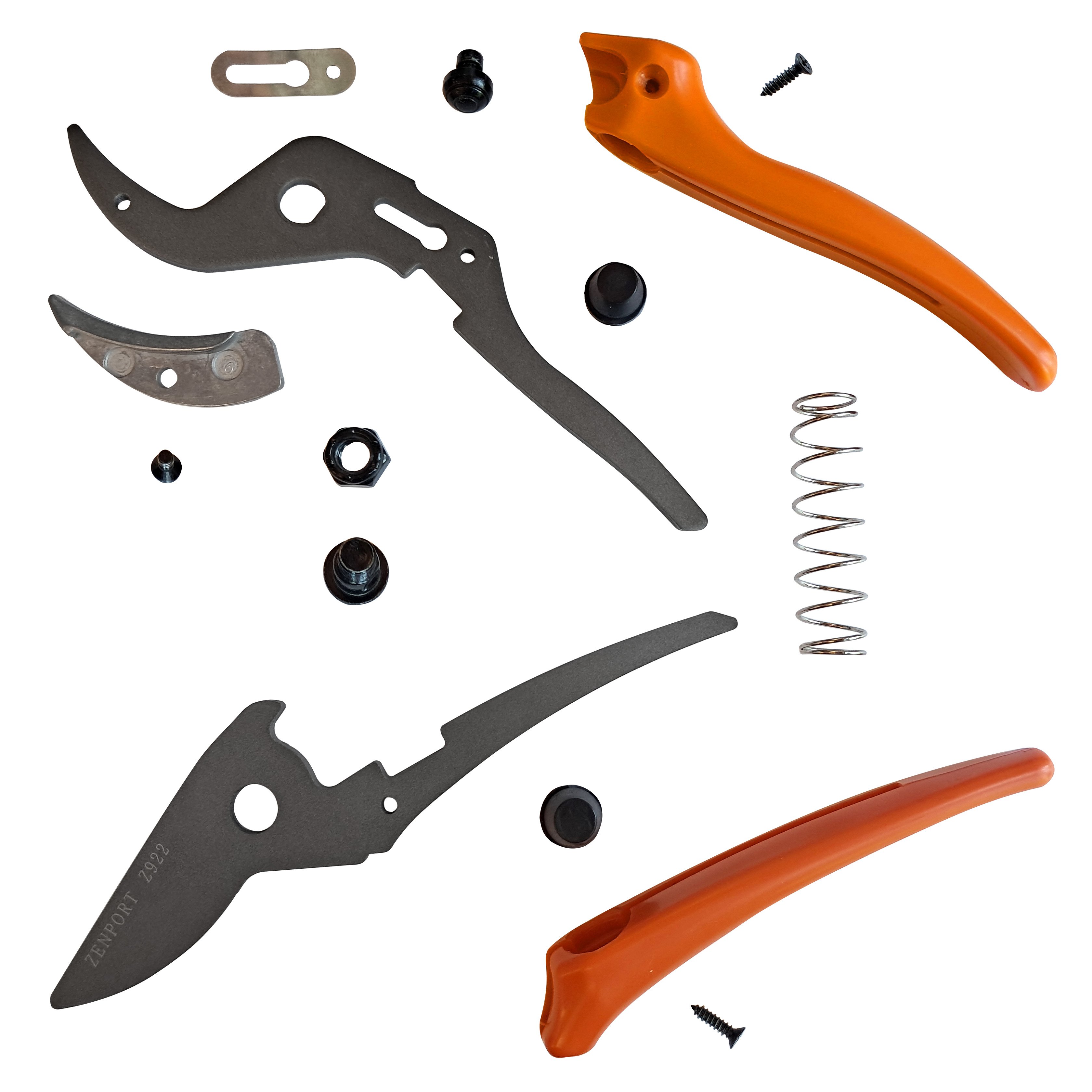 (image for) Zenport Z922 Pruner, Portable Anvil, Orange Handles, 7.5-inch Long, .8-inch Cut