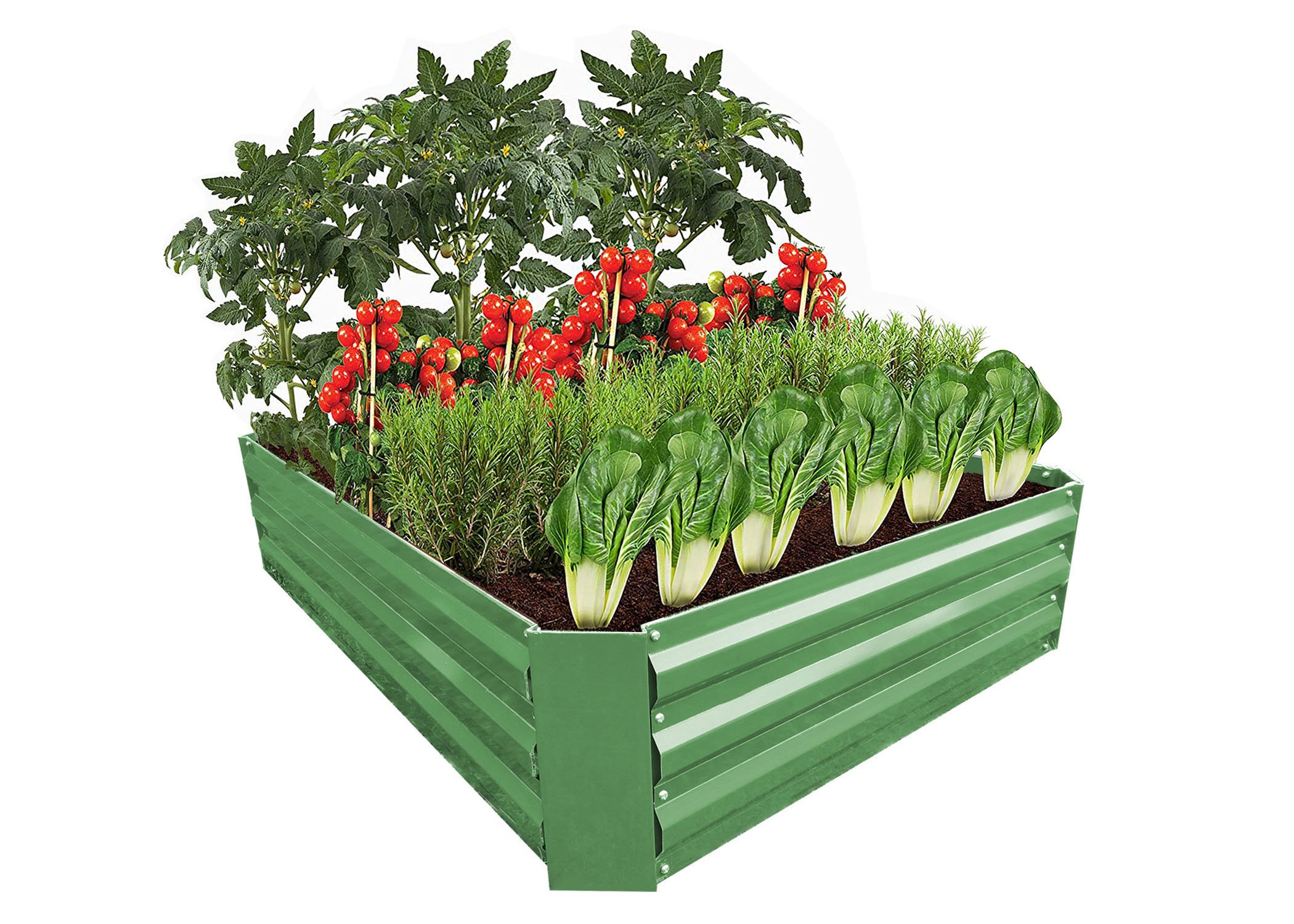 (image for) Zenport WS1003 Raised Garden Bed Kit, Green, 39.4 x 39.4 x 11.8-inches