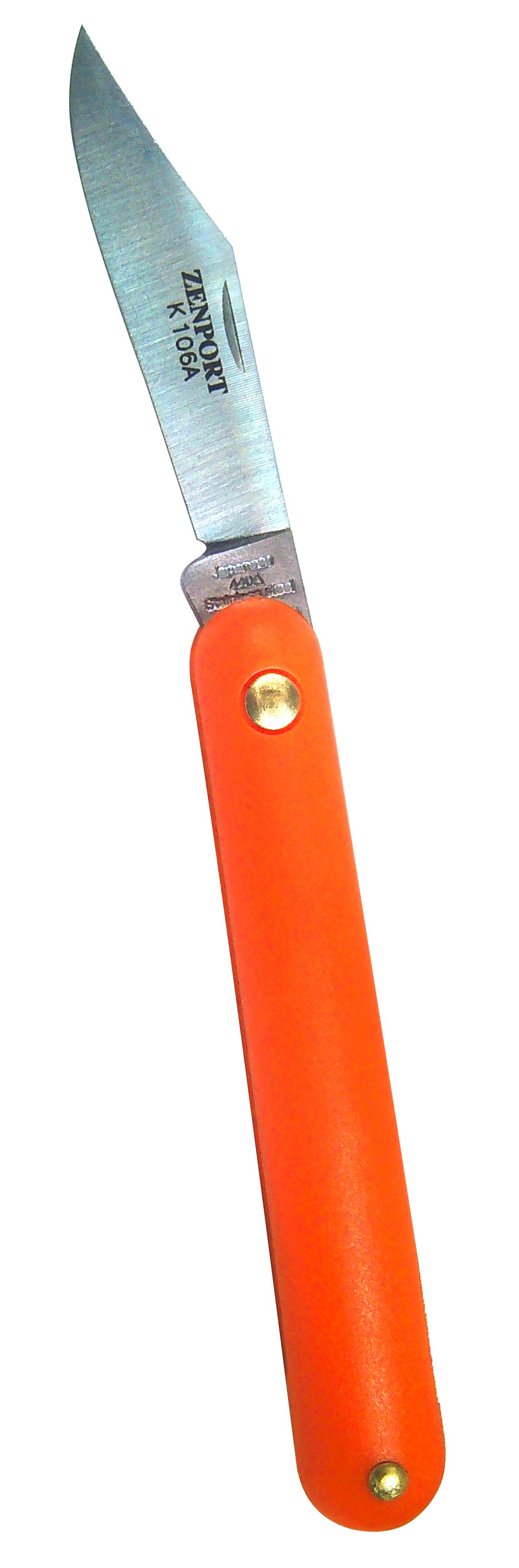 (image for) Zenport Grafting Knife K106A Budding and Grafting Knife, Clip-Point Blade, Dual-Taper Bevel Cutting Edge
