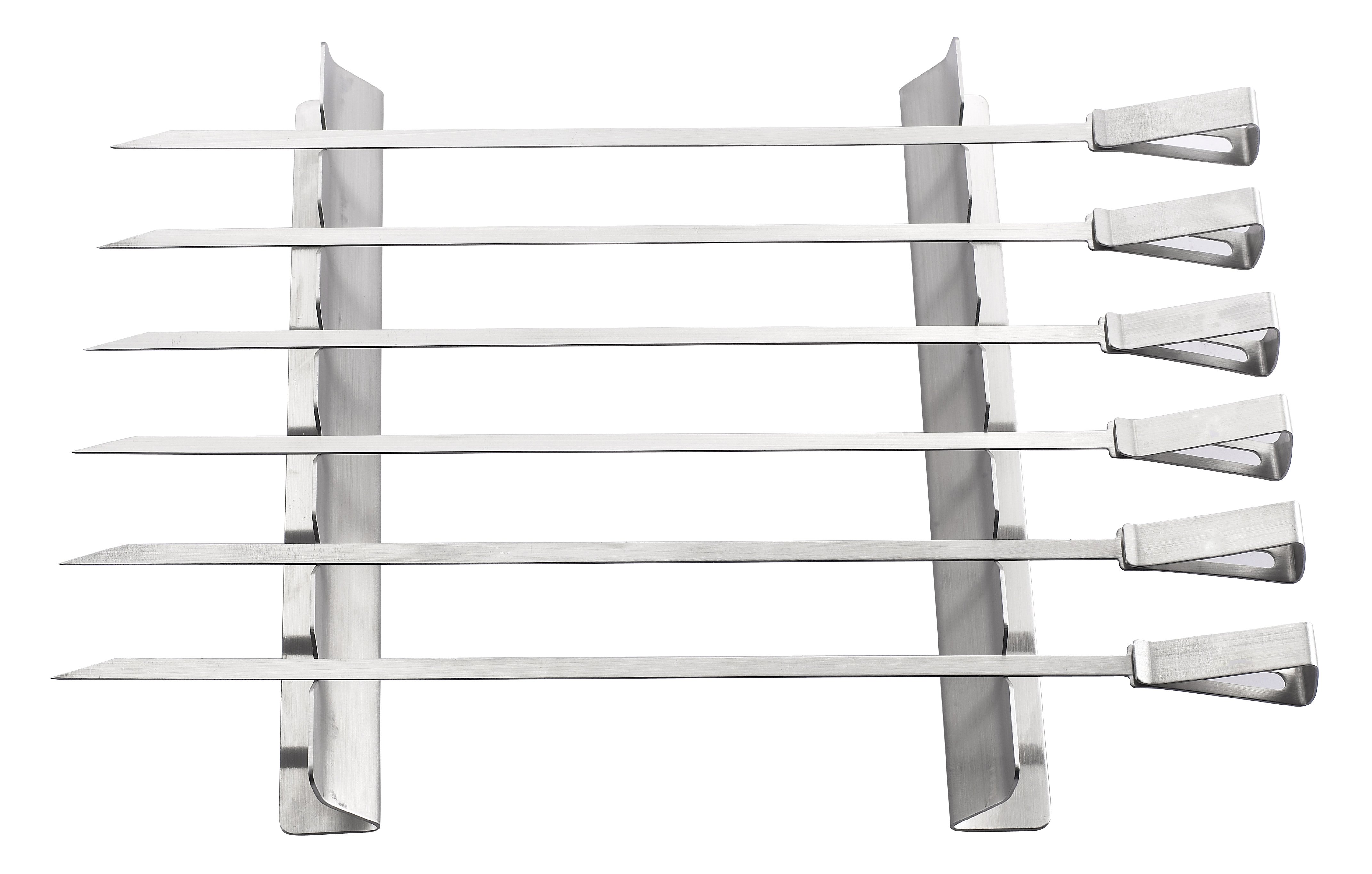 Zenport ZenUrban 870007 Grilling Kabob Rack with 6 Wide Skewers, Stainless Steel (image for) Zenport ZenUrban 870007 Grilling Kabob Rack with 6 Wide Skewers, Stainless Steel