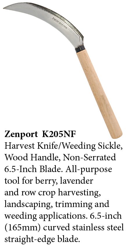 (image for) Zenport Sickle K205NS Harvest Knife Weeding, Berry, Lavender, Vegetable, Landscape, Wood Handle, Straight Edge, 6.5-Inch Blade