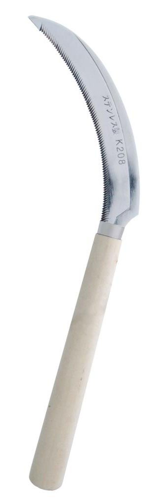 (image for) Zenport Sickle K208 Harvest Sickle, Wooden Handle, Light Serration, 6.5-Inch Stainless Steel Blade
