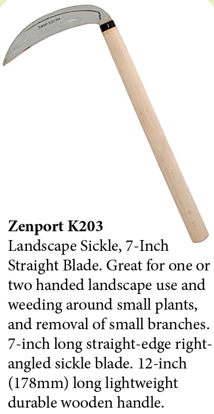 (image for) Zenport Sickle K203 Landscape Sickle Kama Sythe, 7-Inch Straight Clearing Blade