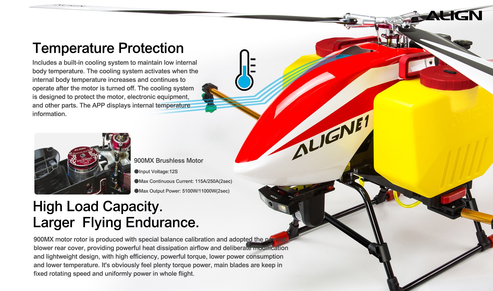 (image for) Zenport ALIGN E1 V2 Agricultural Helicopter Crop Spraying Drone Combo, Battery Powered, Two-Blade Rotor