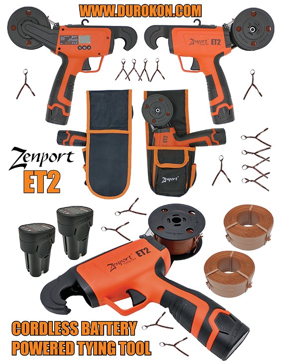 (image for) Zenport ET2 Cordless Electric Plant Tying Tool, Battery Powered, Hand-Held, Twist Tie Machine