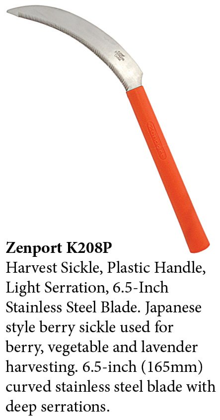 (image for) Zenport Sickle K208P Harvest Sickle, Orange Plastic Handle, Light Serration, 6.5-Inch Stainless Steel Blade