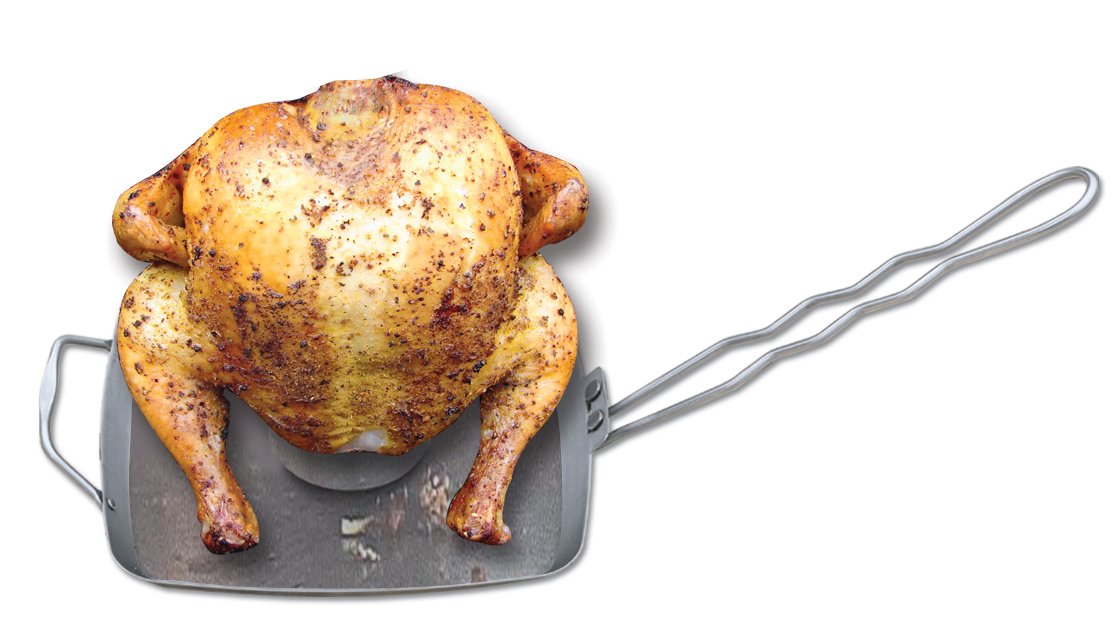 (image for) Zenport ZenUrban 870035 Beer Can Chicken Roaster with Detachable Handle, Stainless Steel