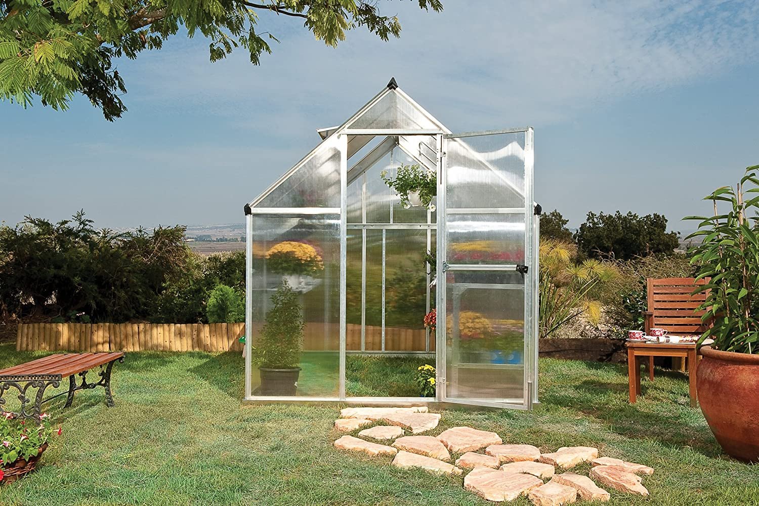(image for) Zenport Walk-In Greenhouse SH7901 (L) 103 x (W) 78 x (H) 81 inch Aluminum Frame