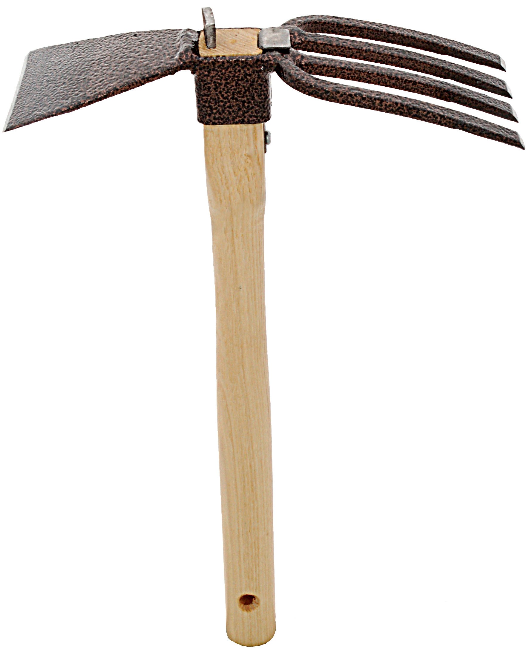 (image for) Zenport Garden Hoe and Aerating Fork J6-07 Carbon Steel Hoe/Fork Combo, 4-Prong Fork