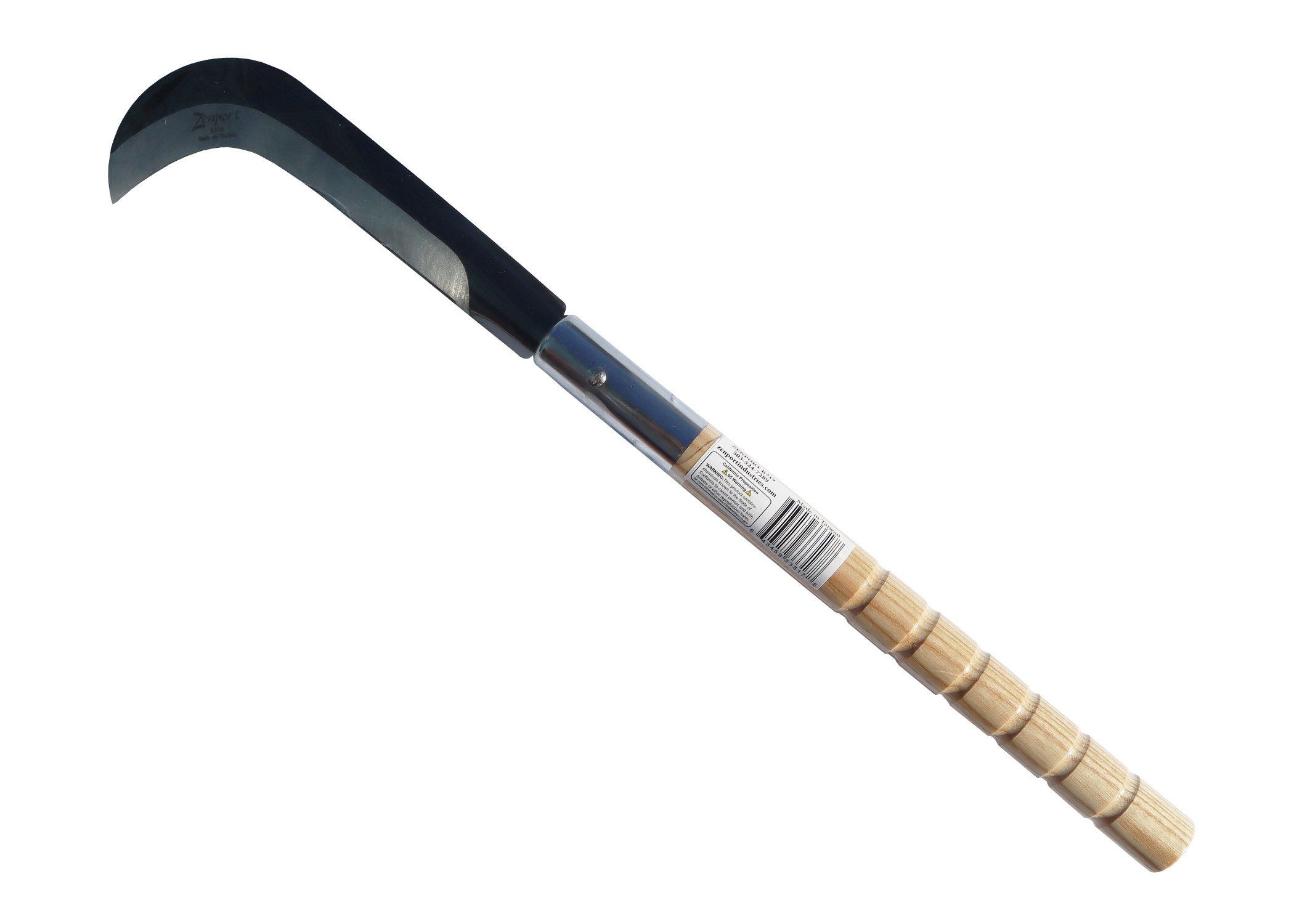 (image for) Zenport Sickle K319 Brush Clearing Sickle, 9-Inch SK5 Carbon Steel Blade, 14.6-Inch Wooden Handle