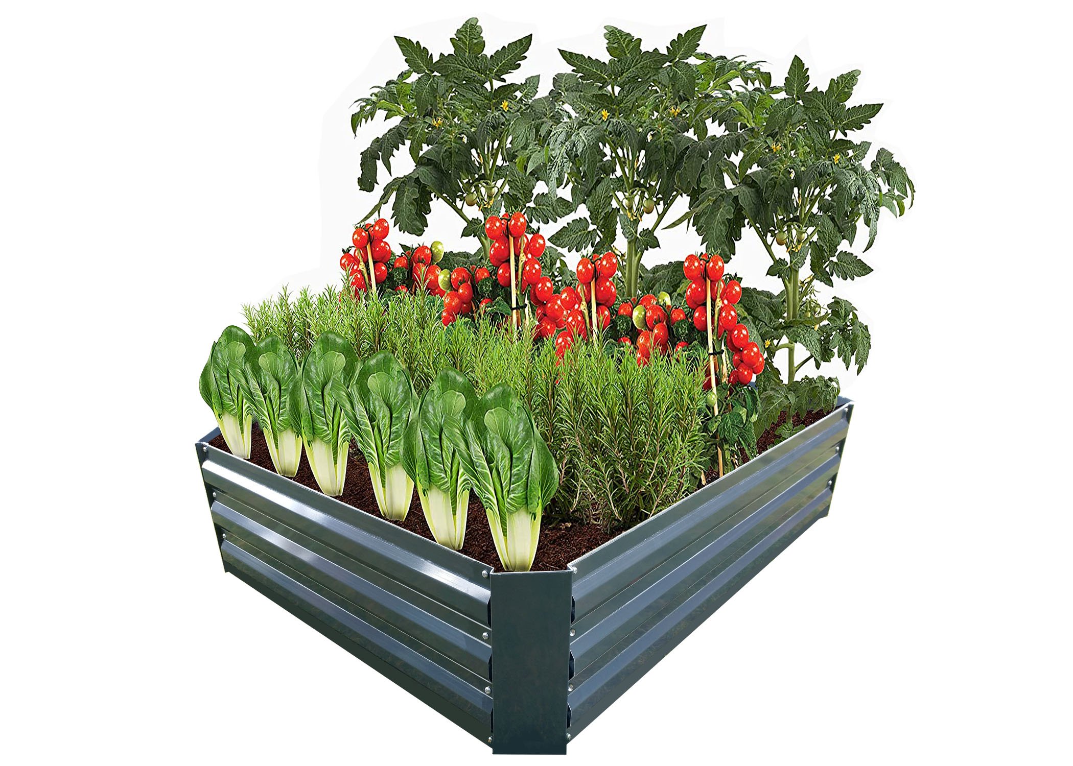 (image for) Zenport WS1203 Raised Garden Bed Kit, Gray, 47.3 x 35.4 x 11.8-inches