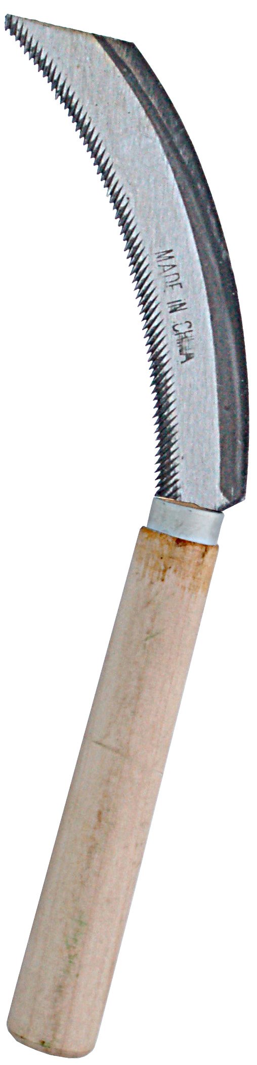 (image for) Zenport Sickle K207 Harvest Knife/Weeding Sickle, Wooden Handle, Serrated with Straight End, 5-Inch Blade