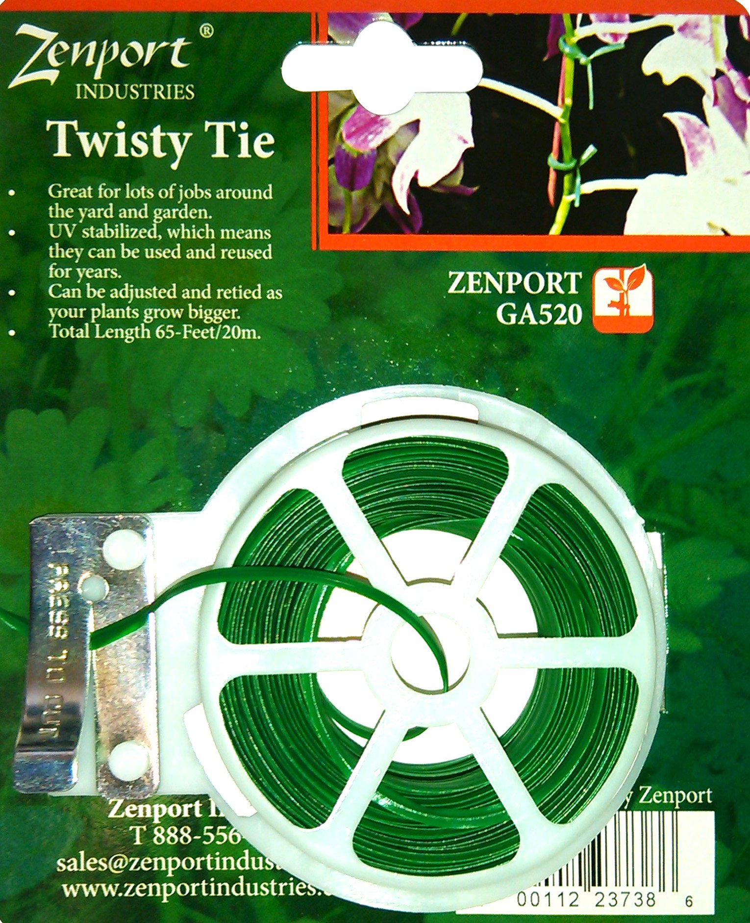 (image for) Zenport Plant Twisty Tie GA520 Garden Twisty Plant Tie, 65-Feet Long