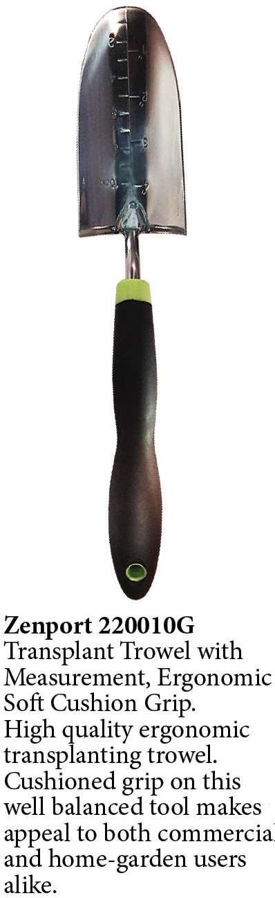 (image for) Zenport Garden Trowel 15309E Good Grips Transplanting Trowel, Depth Measurement, Stainless Steel
