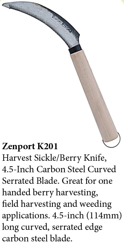 (image for) Zenport Sickle K201 Harvest Sickle/Berry Knife, 4.5-Inch Carbon Steel Curved Serrated Blade