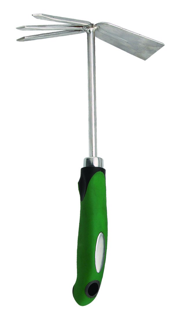 (image for) Zenport Garden Hoe and Aerating Fork 15311A Shrub Rake, Hoe Fork Combo, Stainless Steel