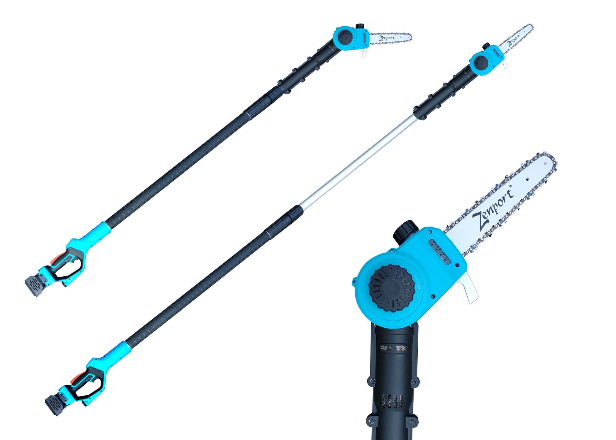 (image for) Zenport Telescopic Chainsaw ES672 8-Foot Reach, 8-Inch Bar, 6.3-Inch Cut, 25-Volt Battery, Cordless