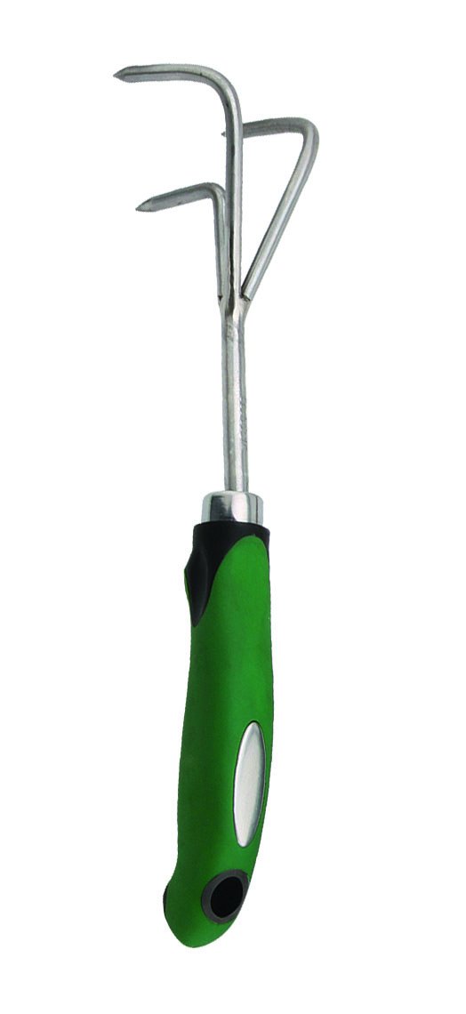 (image for) Zenport Garden Cultivator 15311D 3-Tine Cultivator, Stainless Steel