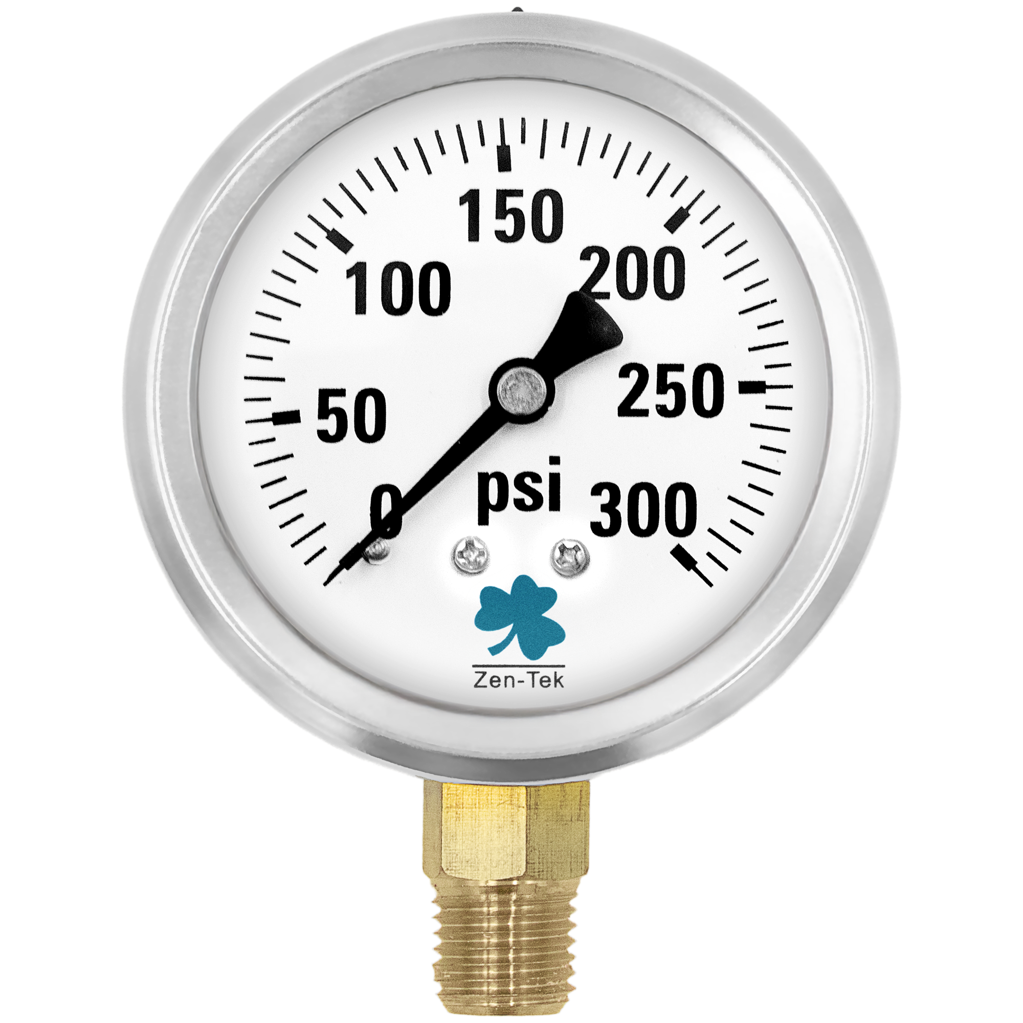 (image for) Zenport Zen-Tek Pressure Gauge LPG300 Liquid Glycerin Filled Pressure Gauge, 0-300 Psi