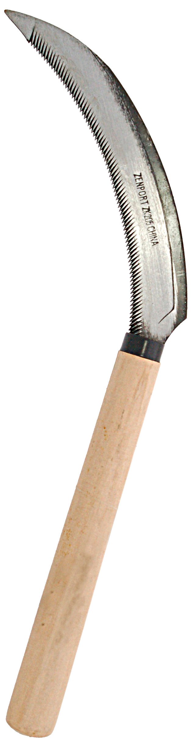 (image for) Zenport Sickle K205 Harvest Knife Weeding Sickle, Berry Lavender Vegetable Landscape, Wood Handle, Serrated Edge, 6.5-Inch Blade