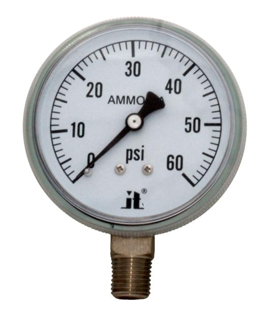 Zenport Manómetro Zen-Tek APG60 Manómetro de gas amoníaco, 0-60 psi