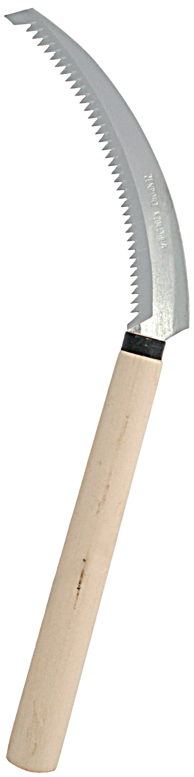 Zenport Sickle K204 Cuchillo de cosecha/hoz de deshierbe, mango de madera, dentado, japonés, grado A+, acero inoxidable, hoja de
